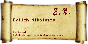 Erlich Nikoletta névjegykártya