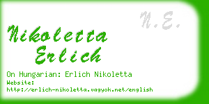 nikoletta erlich business card